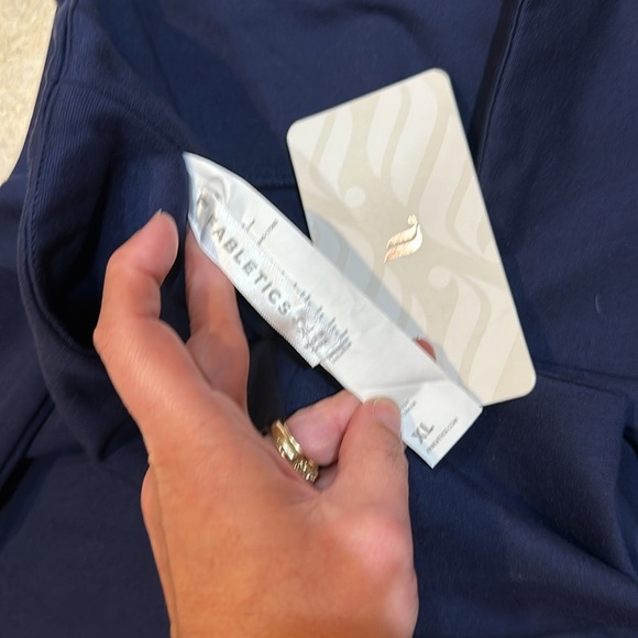 NWT! Fabletics Ponte Skinny Knit Zip Split Ankle Pants XL Navy - Picture 6 of 11